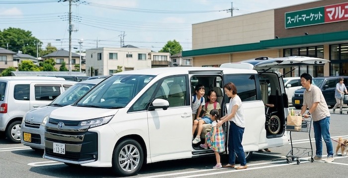 ミニバンでファミリーの買い出し